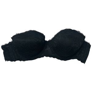 Xhilaration Black Strapless Bra 34C Sweetheart Neckline and lace